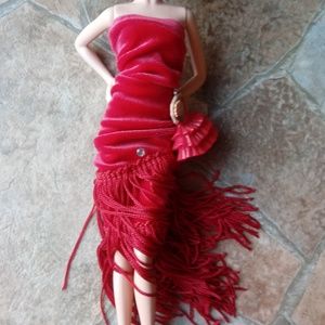 Custom Barbie Velvet Flapper Style Dress